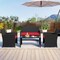 4-Piece Outdoor Wicker Patio Sofa Set with Loveseat Single Chairs Coffee Table Included Cushions